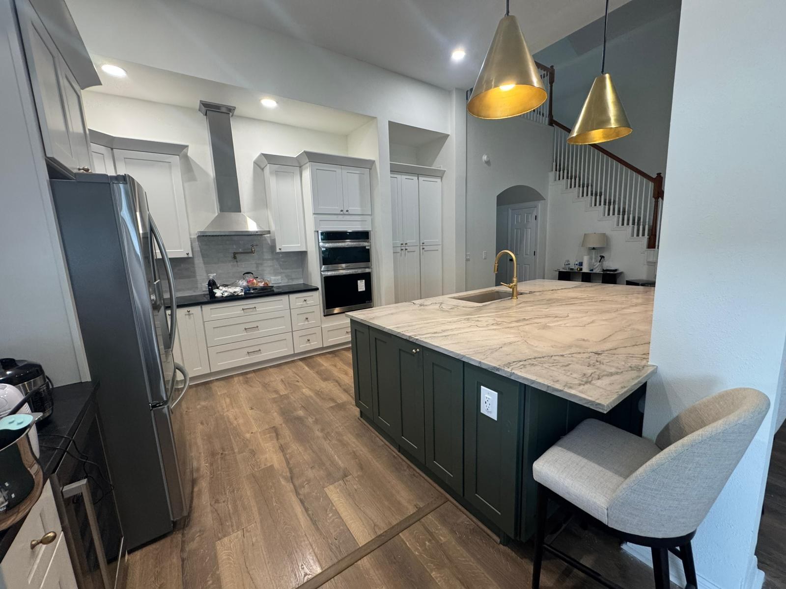 Modern remodeled kitchen with island
