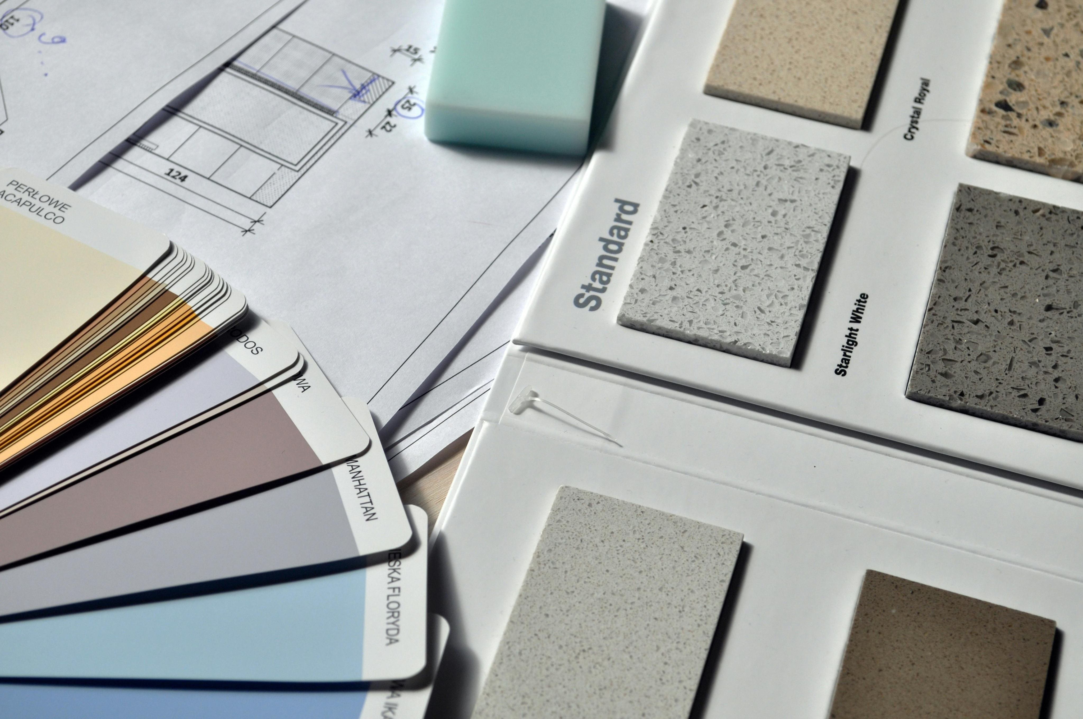 Construction finish samples and drawings